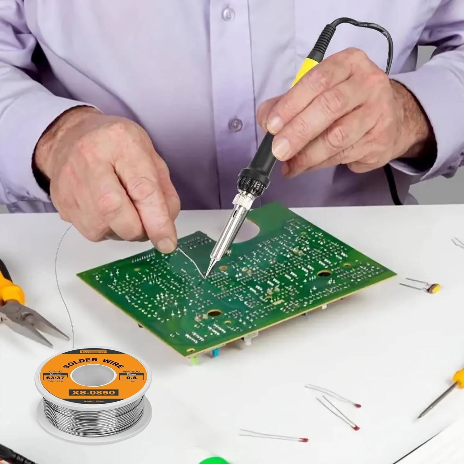 63/37 Solder Wire High Purity No-Wash Tin-Lead Rosin Cored Wire with 1.8% Flux