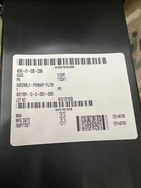 M50 Gas Mask Filters Sealed 2 Per Box