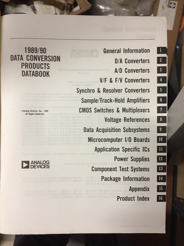 Data Book = Analog Devices Linear & Data Conversion Databooks 1989/1990/1991