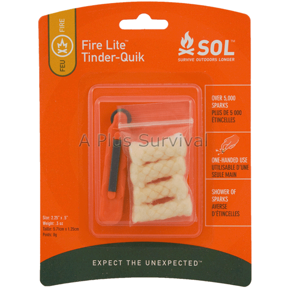 Spark Lite Fire Starter & Tinder Quik - Survival