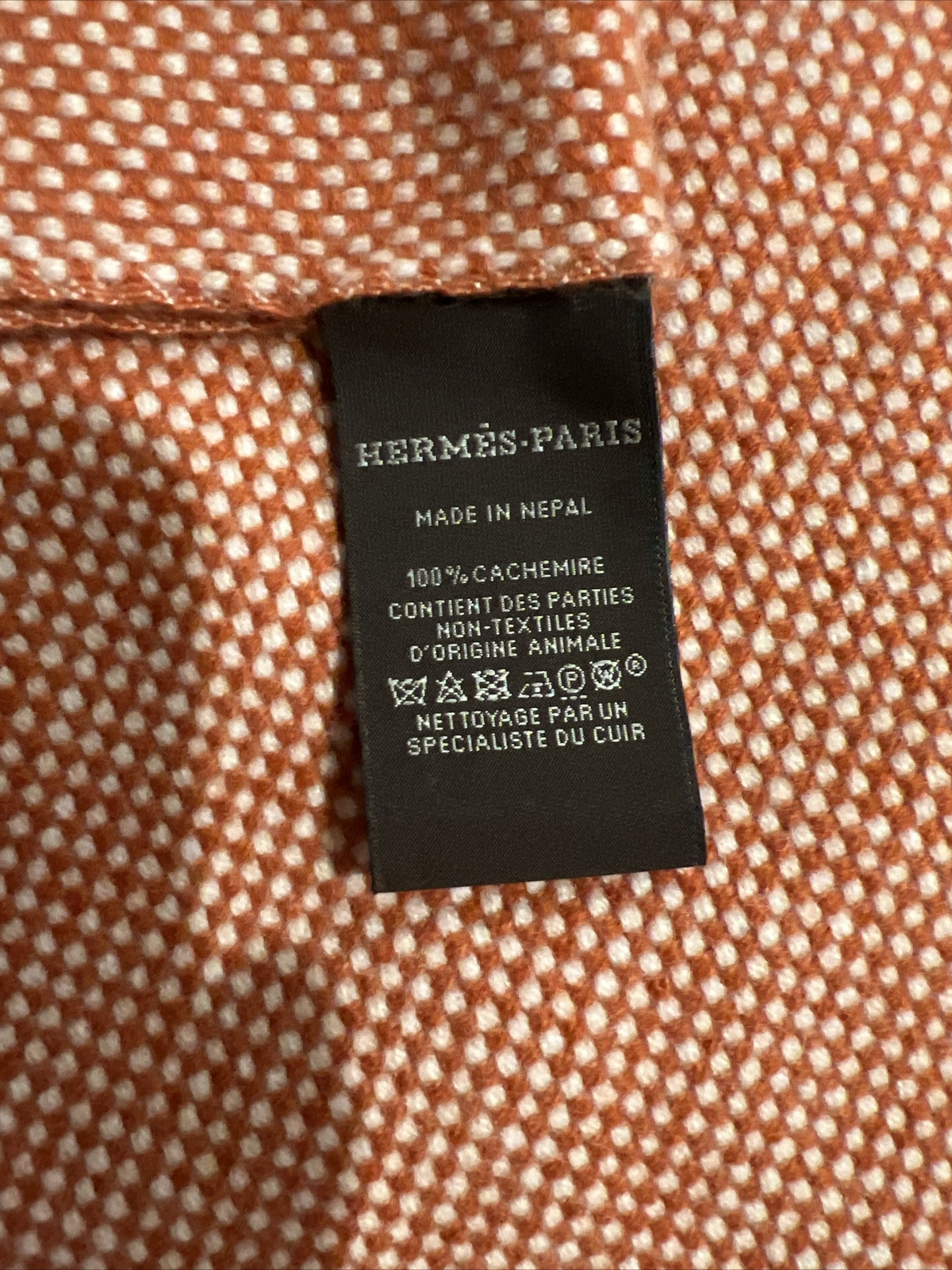 Hermès Chevron Artisanale stole Cashmere EXCELLENT Condition
