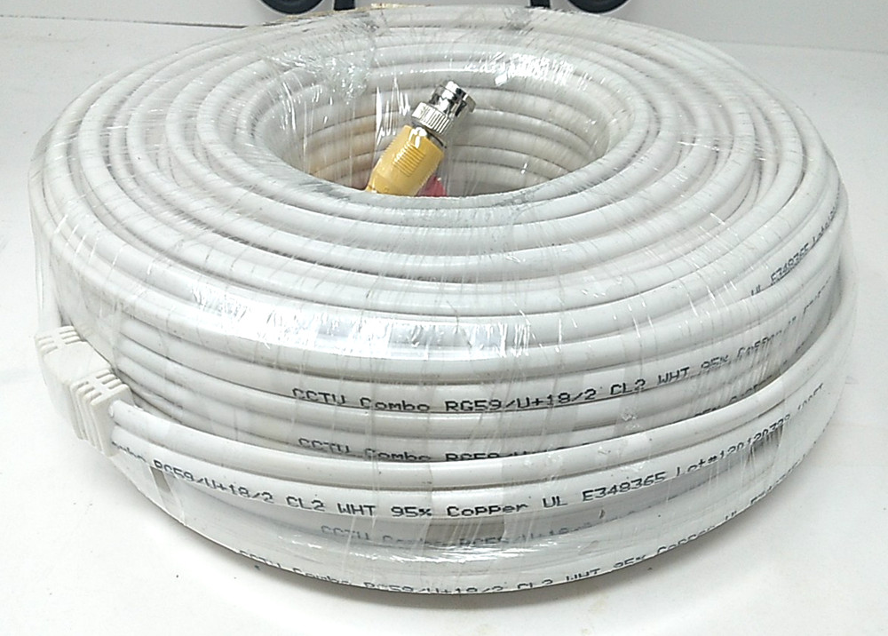 RG59/U BNC Premade Cable 100 ft-White