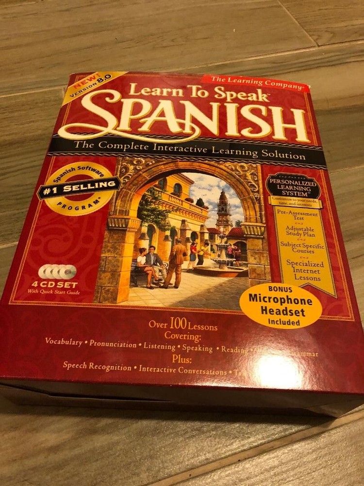 THE LEARNING COMPANY LEARN TO SPEAK SPANISH VERSION 8.0 PC SOFTWARE with Headset
