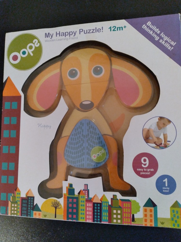 OOPS W00DEN "MY HAPPY PUZZLE" 12M+