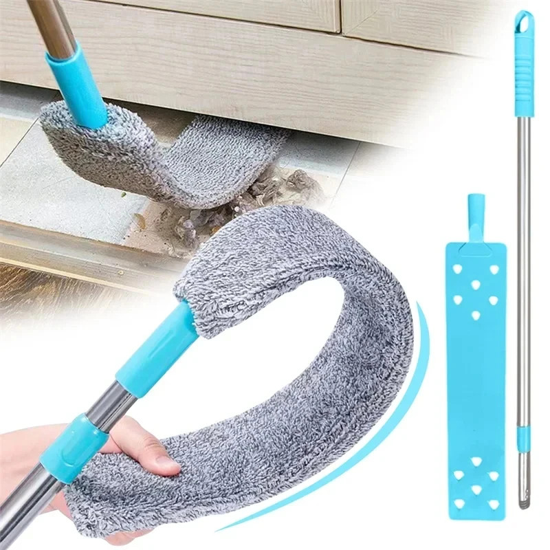 Telescopic Long Handle Dust Brush with Microfiber Head for Blinds Sofa