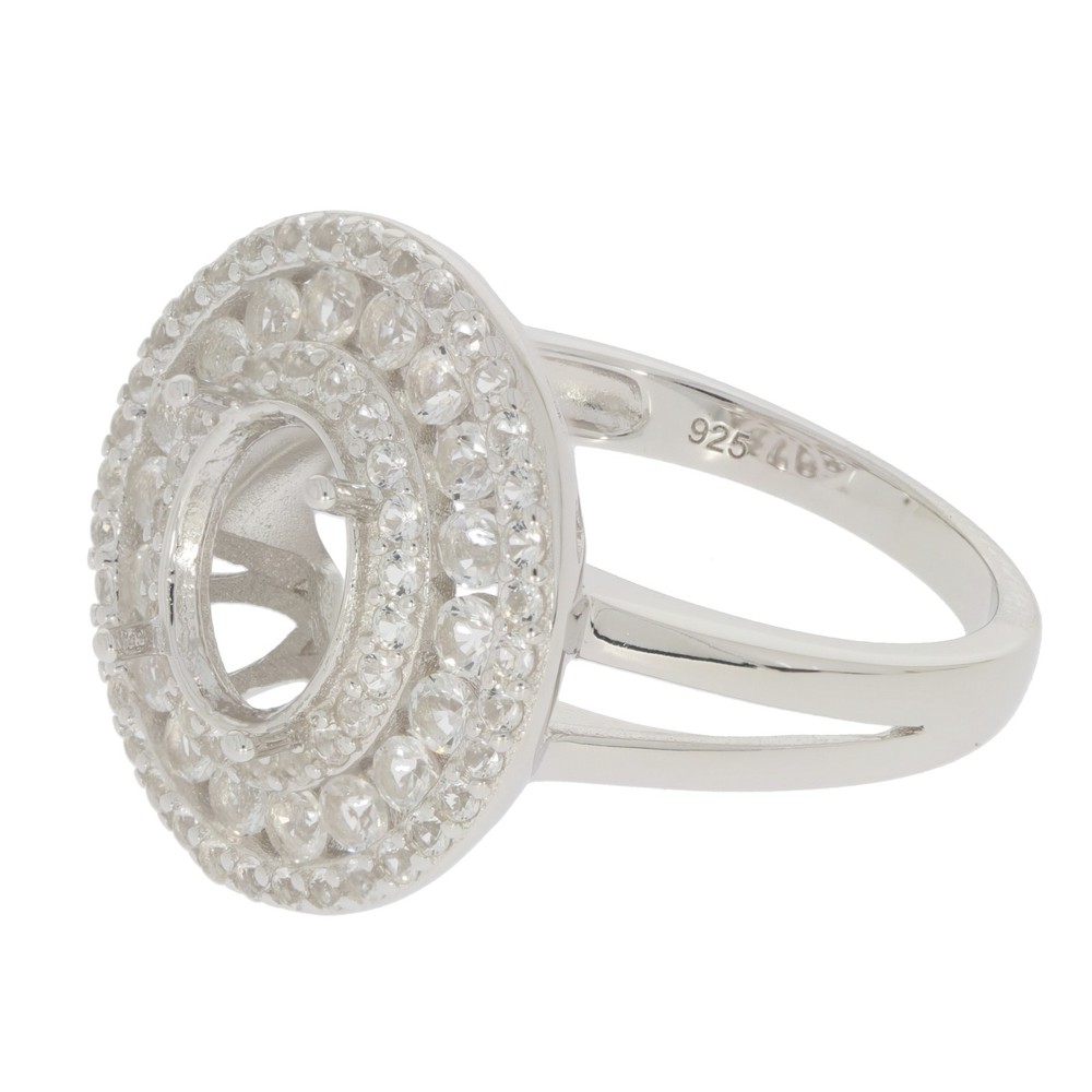 Sterling Silver Semi Mount Ring Setting Round RD 9X7mm