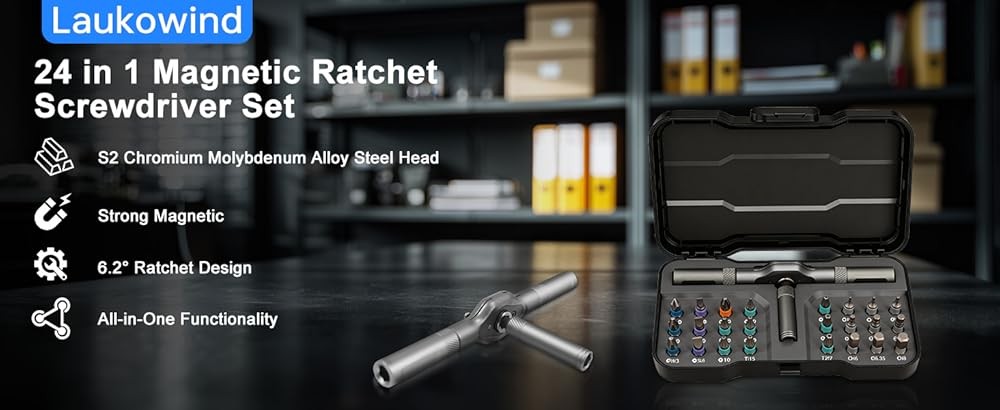 1 Magnetic Screwdriver Set, Ratchet Mini Screwdriver Set with Multi Bits,