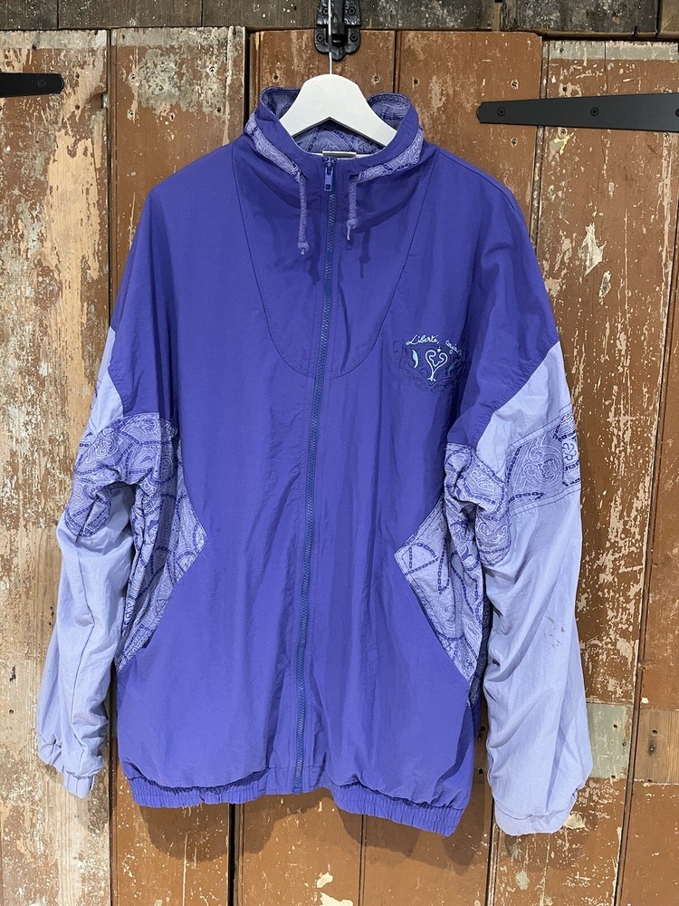 Active Swiss-Design Track Jacket Lined Purple Full Zip Men's Large