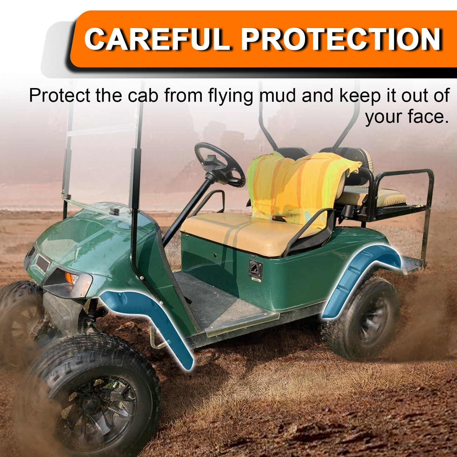 FOR EZGO TXT 94-13 Golf Cart Front & Rear Fender Flares W/ Self-taping Screws