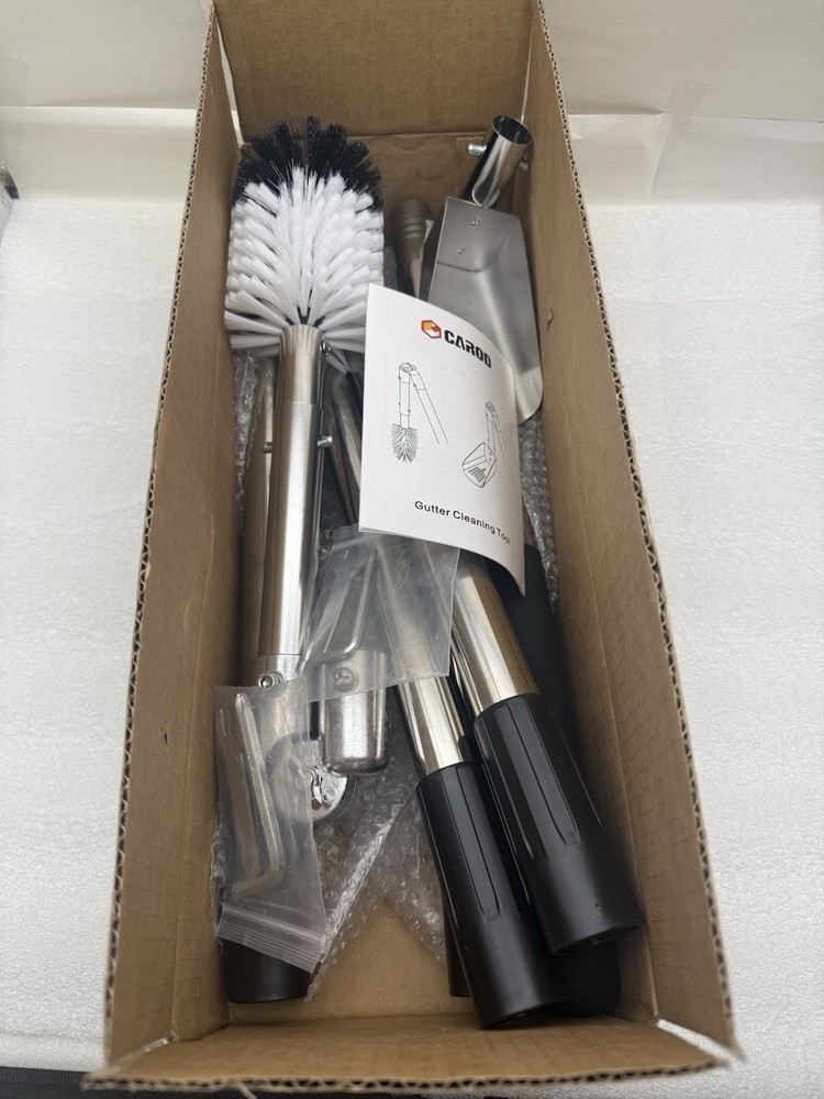 Gutter Cleaning Tools, 6.4FT Gutter Cleaner with Pole & Gutter Brush, *READ...