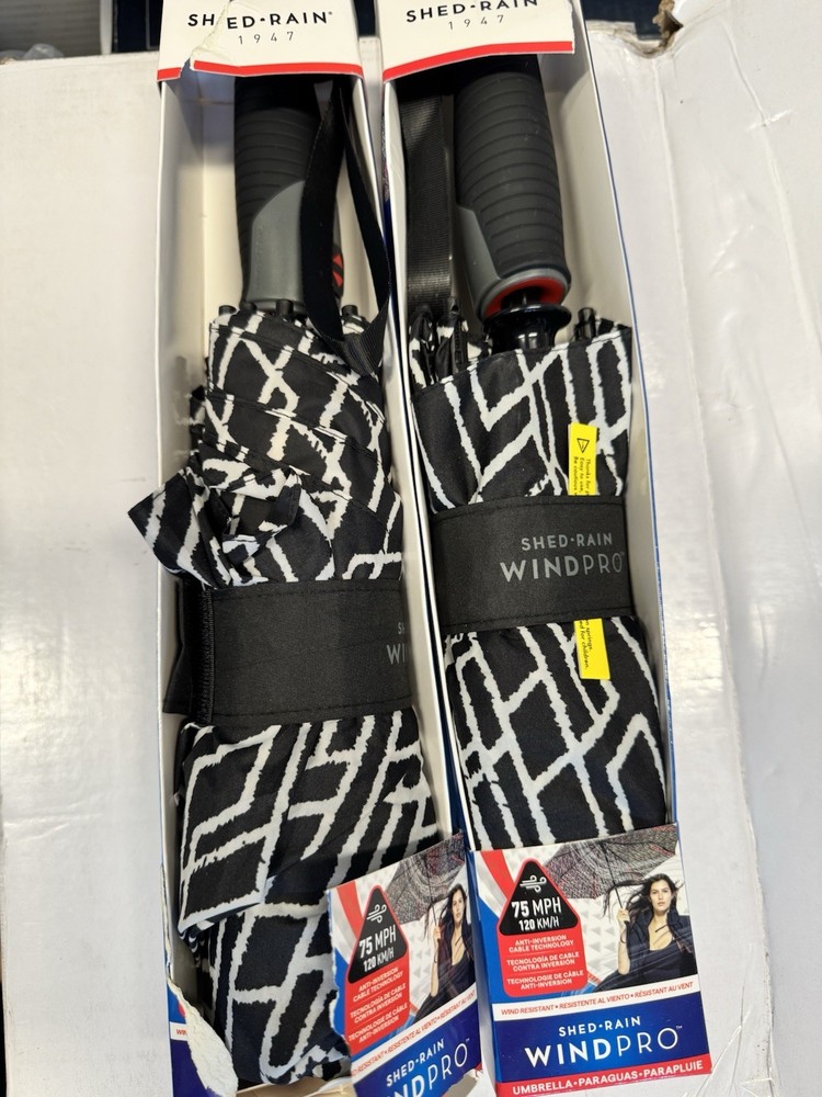 Shed Rain Windpro 46" Vented Automatic Compact Umbrella, 2-pack