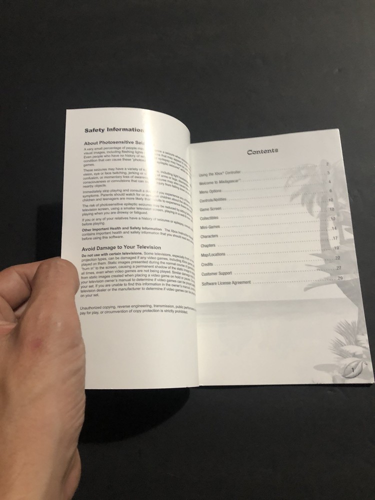 Madagascar xbox Manual Only