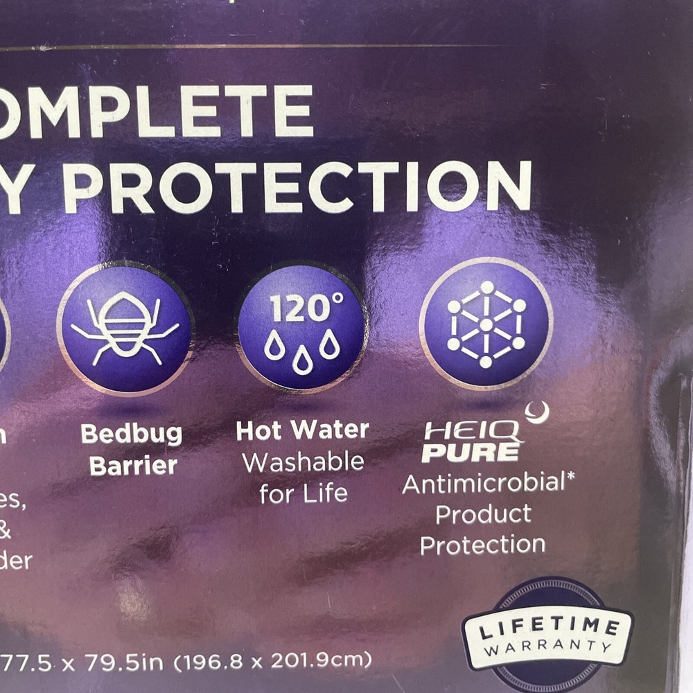 ALLEREASE Zippered King Mattress Protector - Complete Allergy Protection NEW