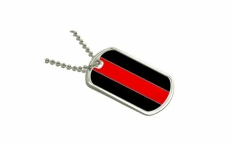 Fire Department Reflective Thin Red Line Dog Tag