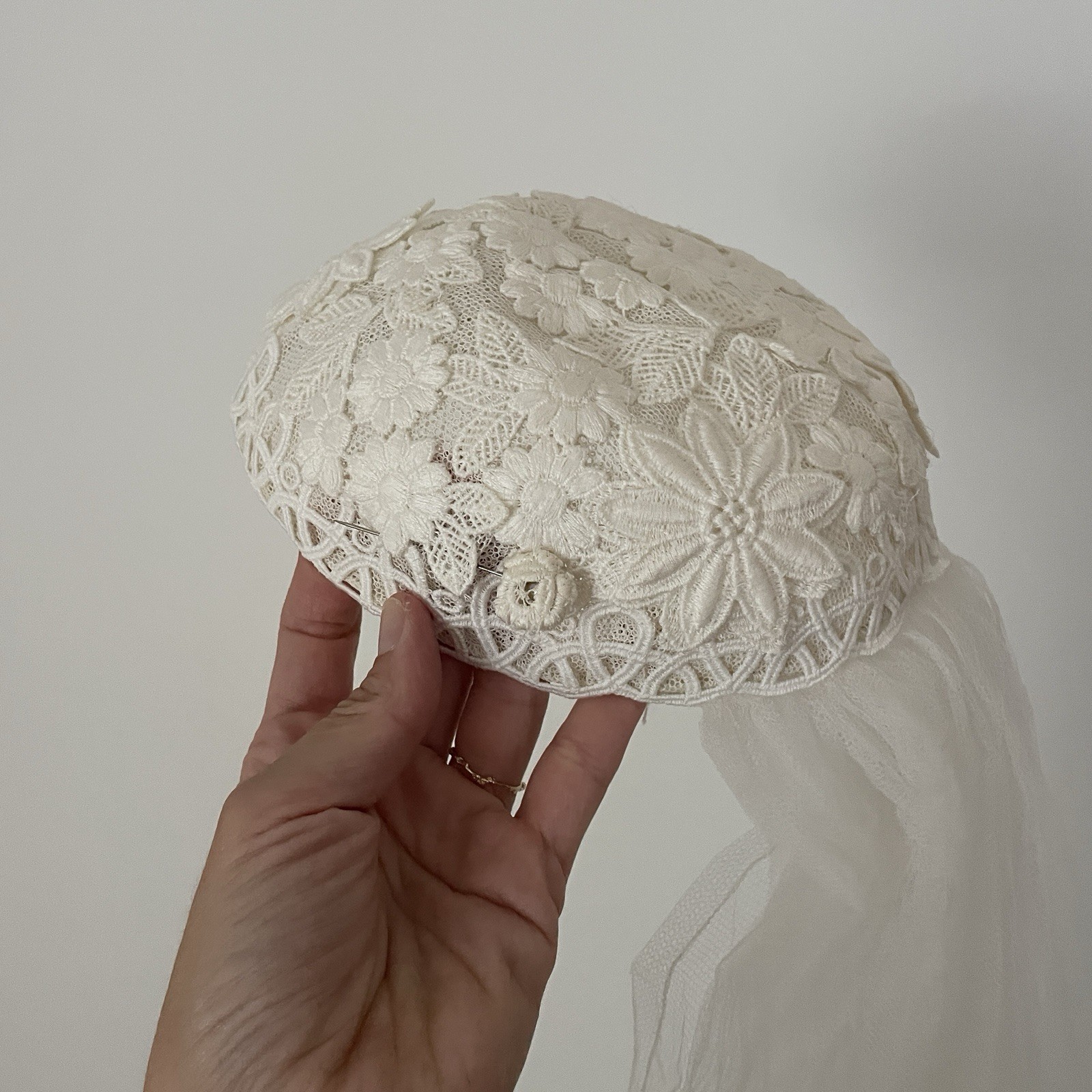 Vintage Sue Gordon Juliet Lace Cap And Veil