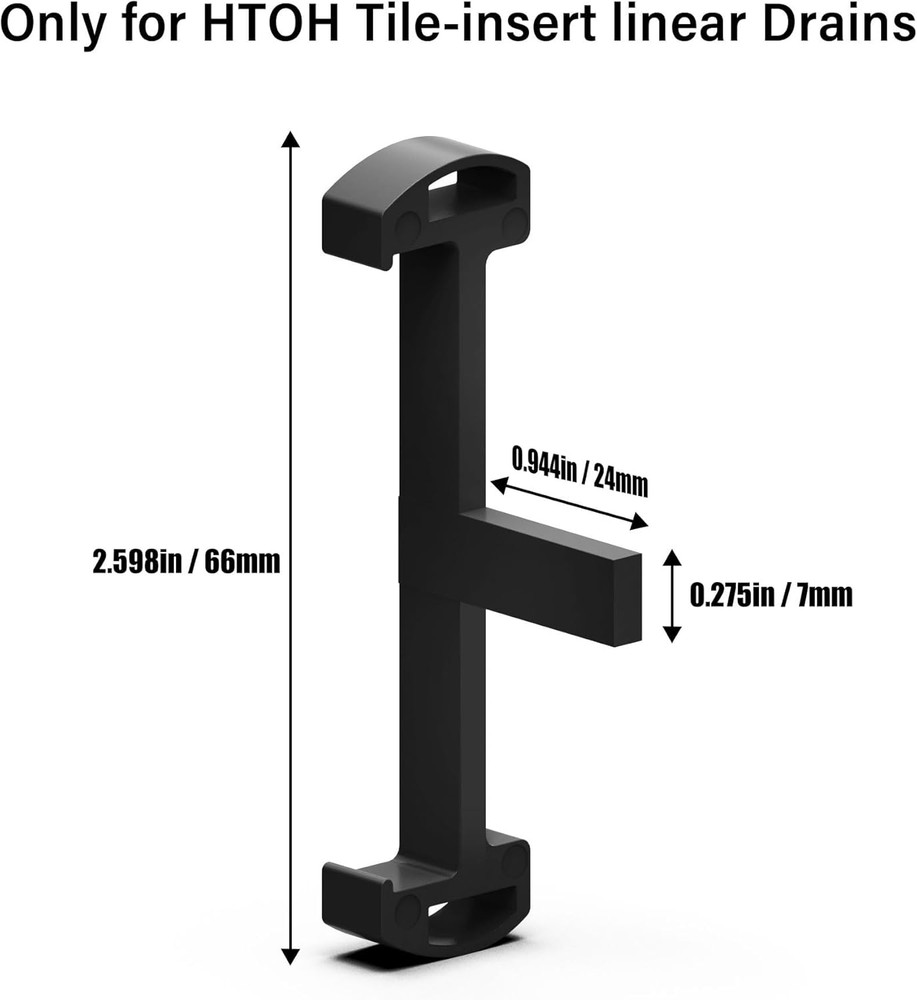 Plastic Clip for Linear Drain, Tile Tray Supporter, Black Plastic Drain Clips...