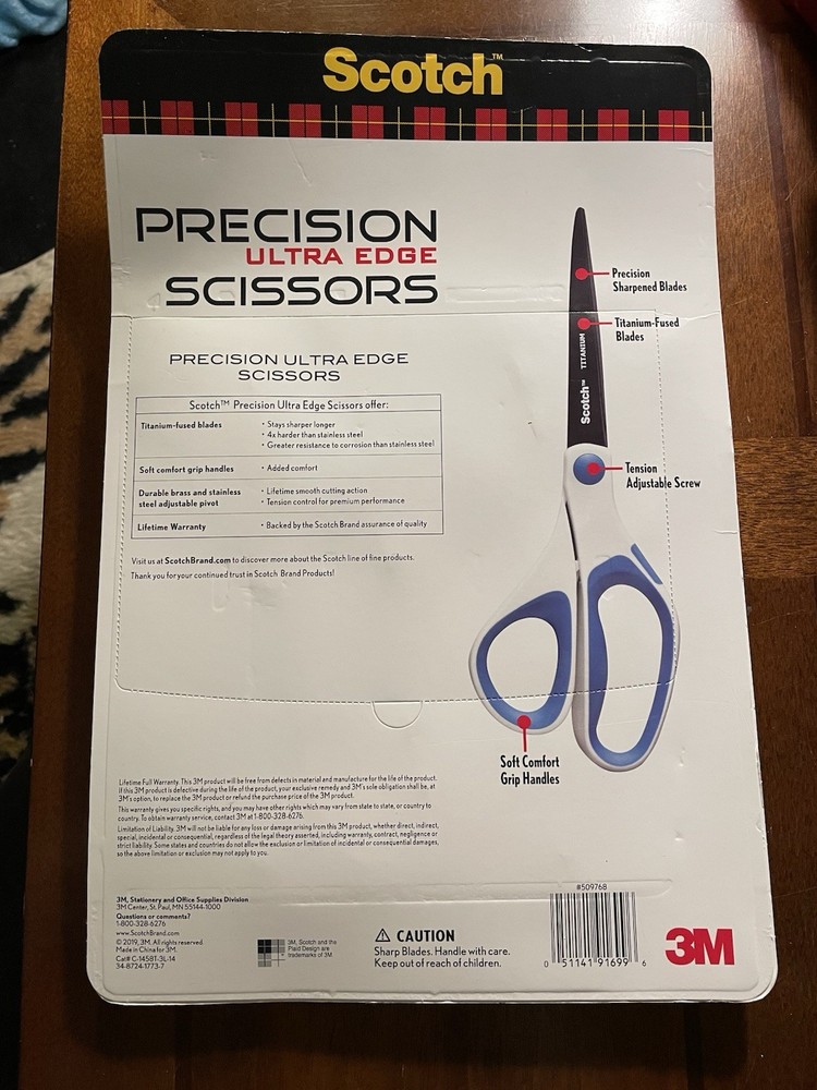 Scotch Precision Ultra Edge 8-Inch Scissors, 3 pack