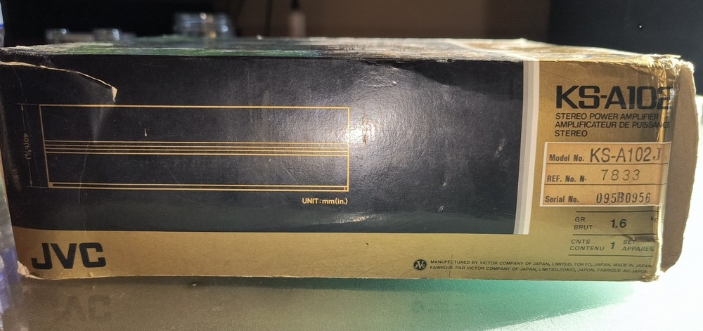 JVC Stereo Amplifier Model KS-A102 In Box