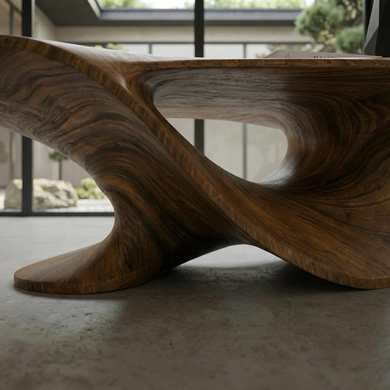 Solid Wood Coffee Table, Hand Carved