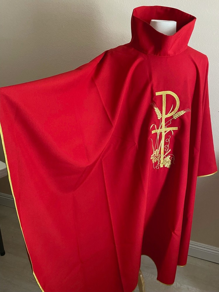 Priest Chasuble, Red Polyester