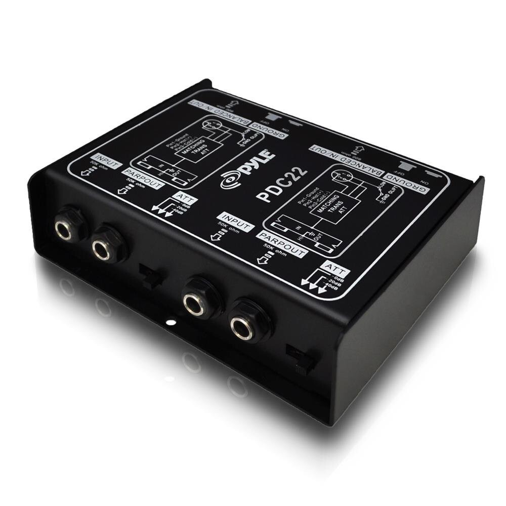 pro pdc22 stereo direct box dual di unit instrument unbalanced balanced