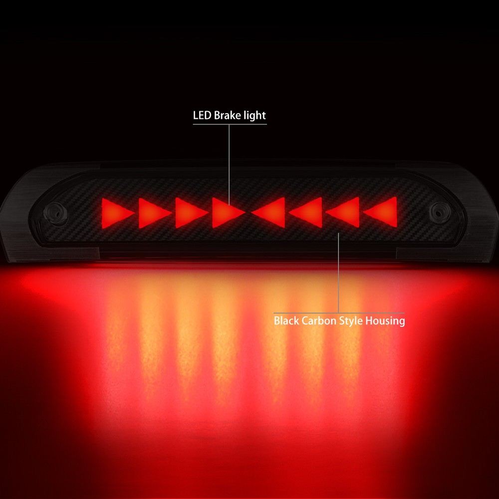 FOR 2002-2009 DODGE RAM SEQUENTIAL TRIANGLE LED CARBON FIBER THIRD BRAKE LIGHT