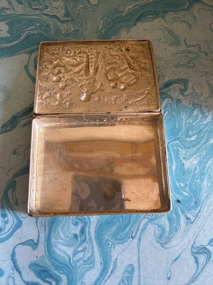 Antique German Silver Embossed Cigarette Case, Circa 1900