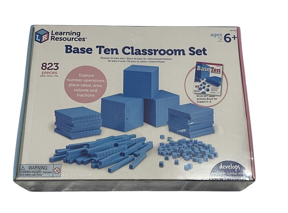 Base Ten Blocks Classroom Set Learning Resources Grades 1+ Ages 6+, 823 Pc STEM