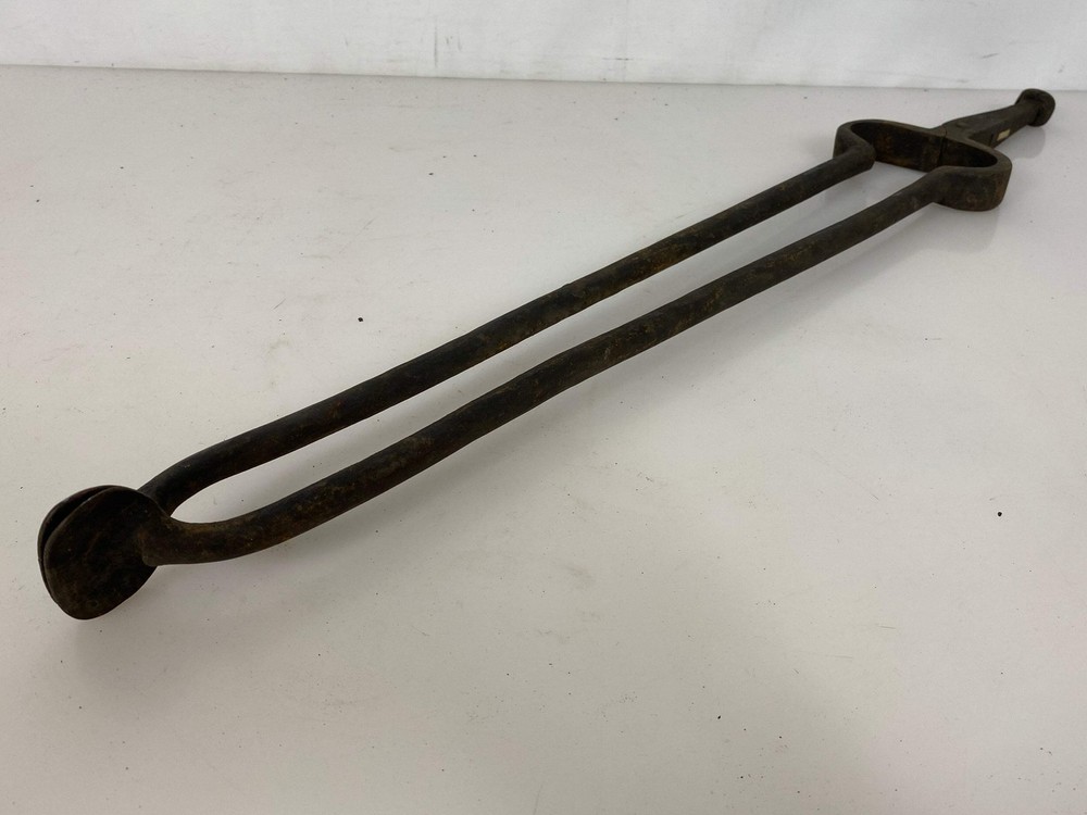 Antique Iron Fireplace Tongs #4