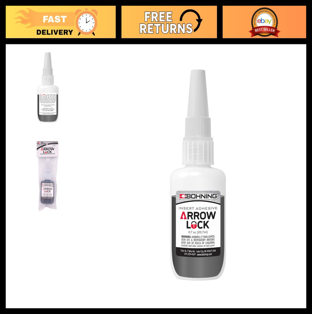 Archery Insert Glue .7 oz - Rubberized Instant Adhesive for Points & Inserts