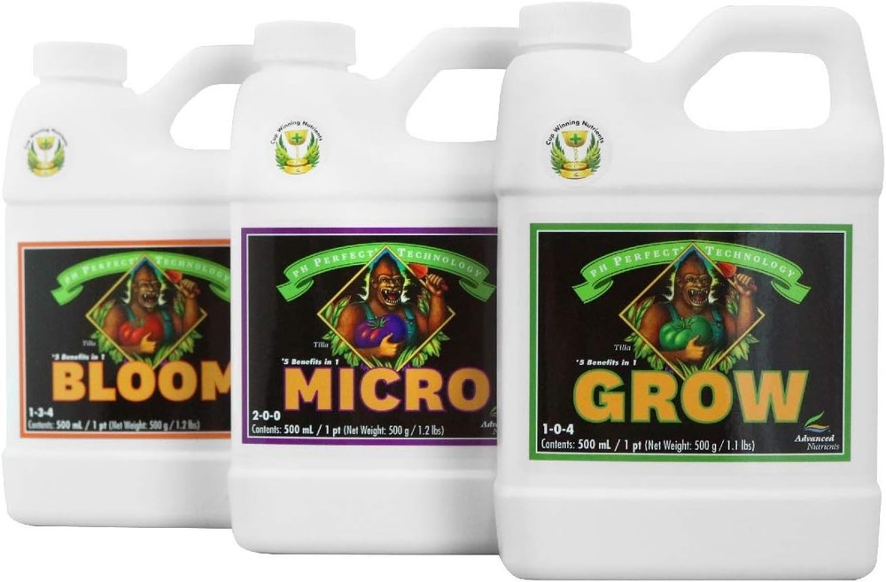 Advanced Nutrients ANBGMBD500 Bloom, Micro, Grow Fertilizer Bundle, 500ml Eac...