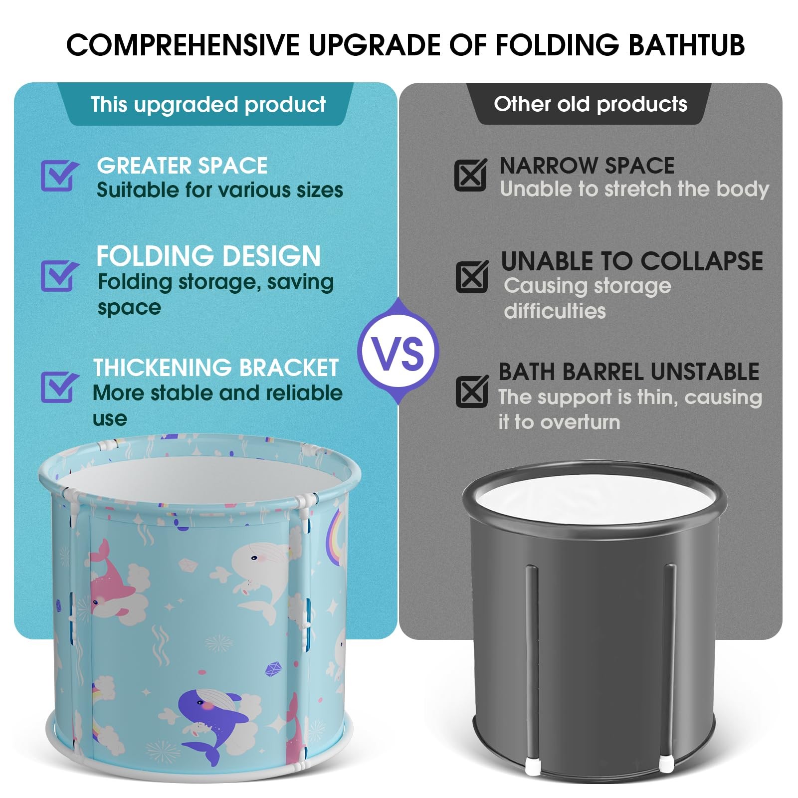 Portable Bathtub, Foldable Bathtub for Kids, Boys and Girls, Therapy Tub for ...