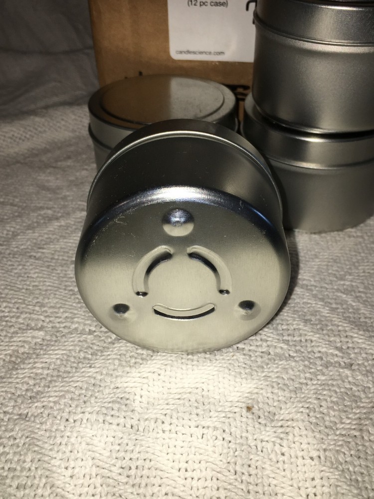 CandleScience - 4 oz. Candle Tin With Lid - Silver - 7 Count