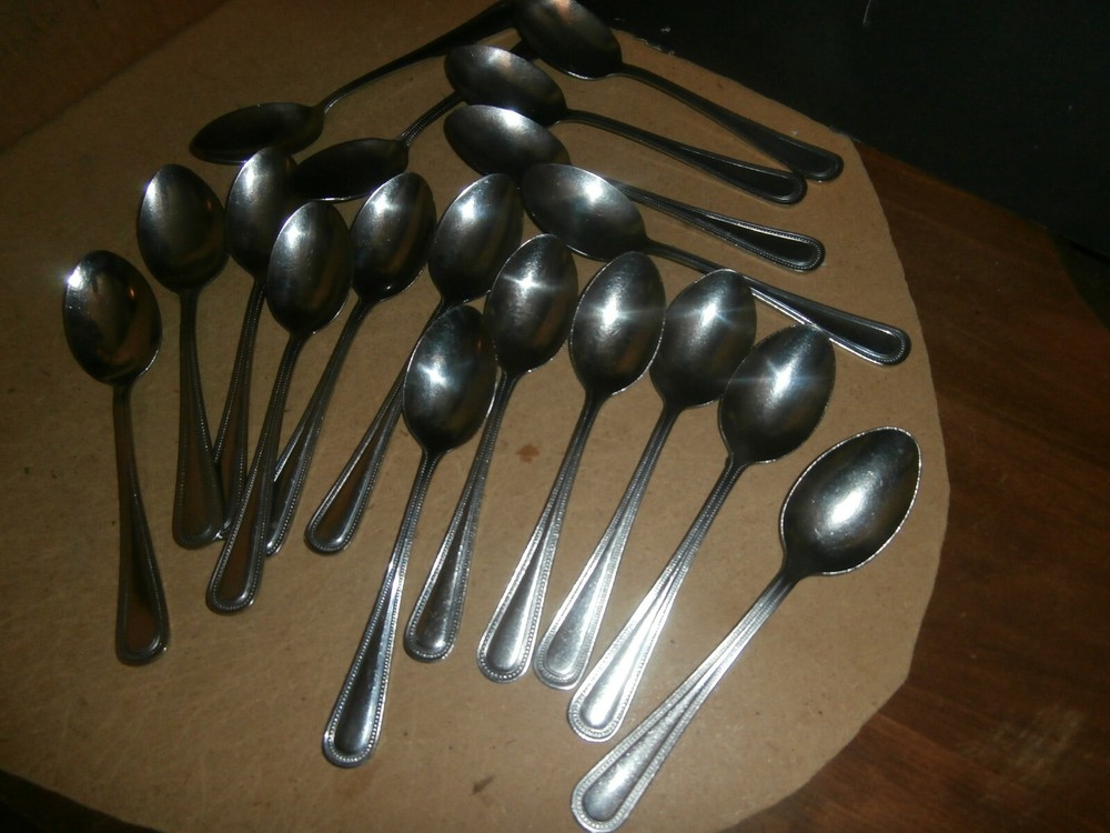 18 Winco Stainless 18-0 Table Spoons Dot Beaded Pattern