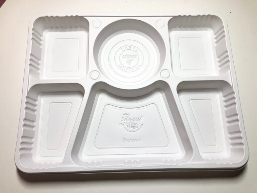 Bio-Degradable 6 Compartment Lunch Plate