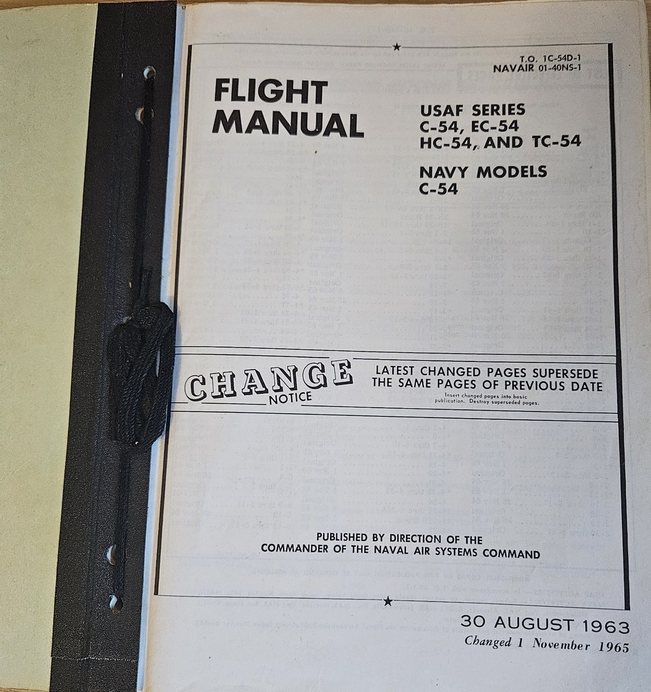Original C-54 Flight Manual dated 30 August 1963
