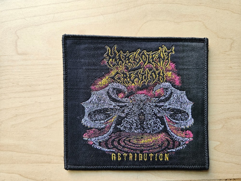 MALEVOLENT CREATION, RETRIBUTION, SEW ON BLACK BORDER WOVEN PATCH