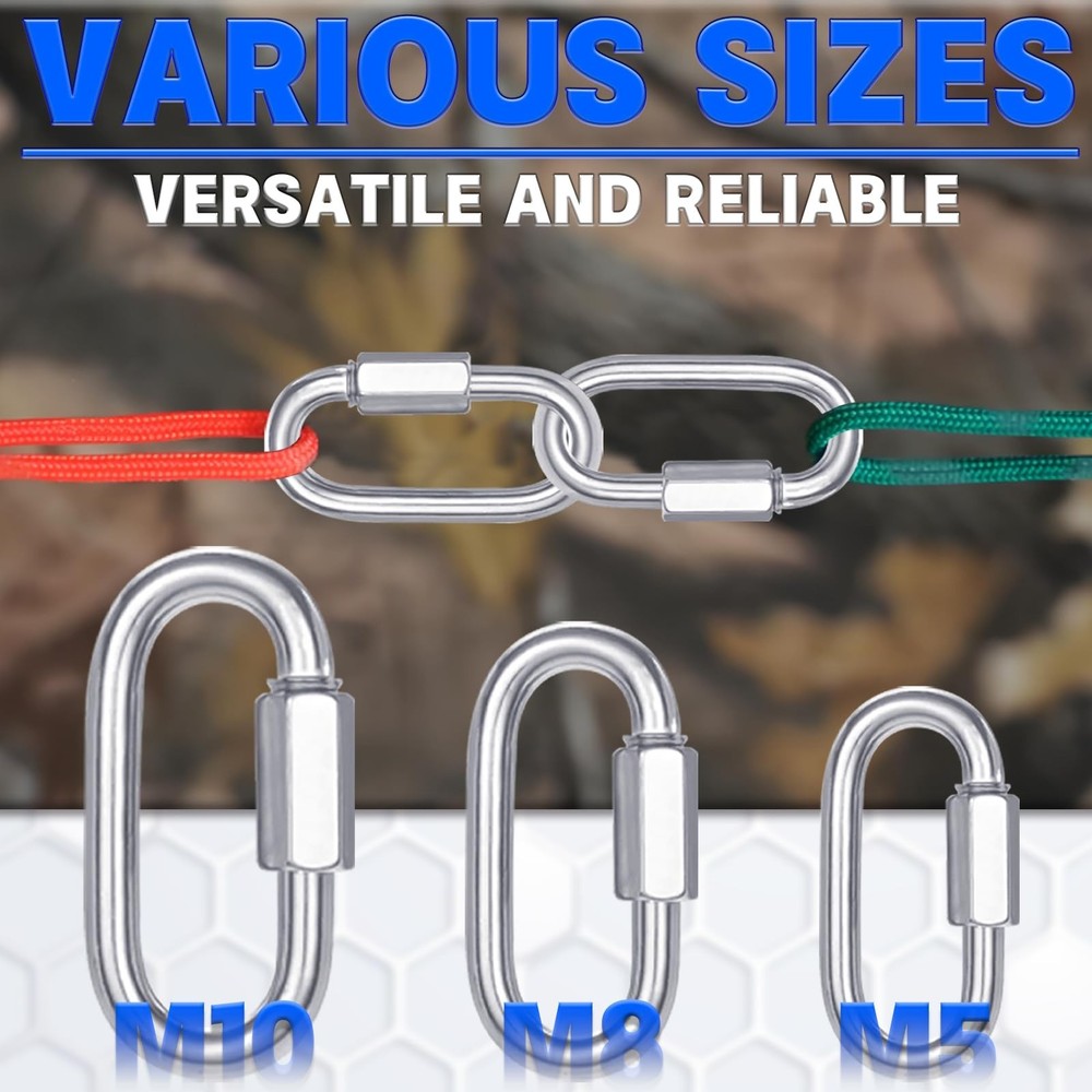 50-Pack M5 3/16 Inch Quick Link Chain Connectors, 2IN Galvanized Thread Quick...