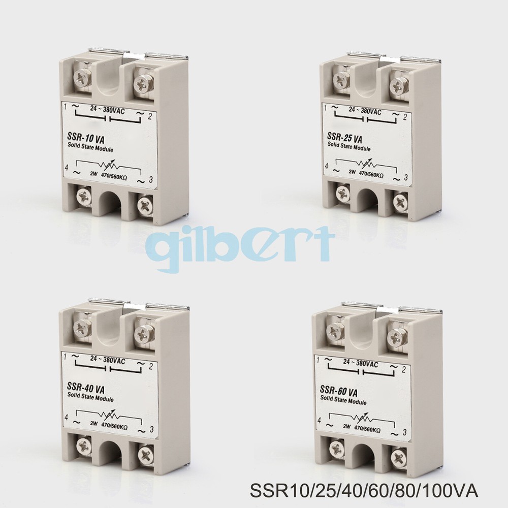 10-100A Input 2W-47K560KΩ Load 24-380VAC SSR Single-phase Solid State Relay
