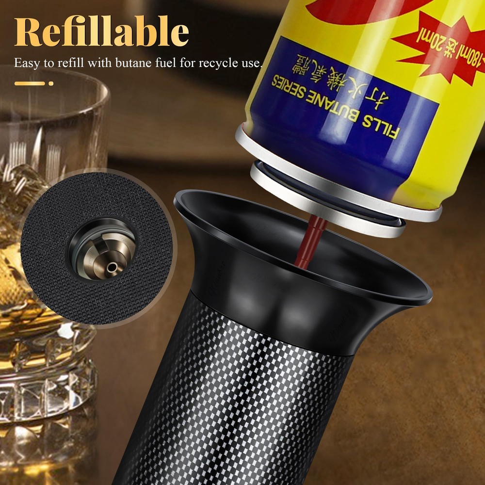 Kitchen Torch Lighter,Windproof Adjustable Butane Lighter Refillable for Cooking