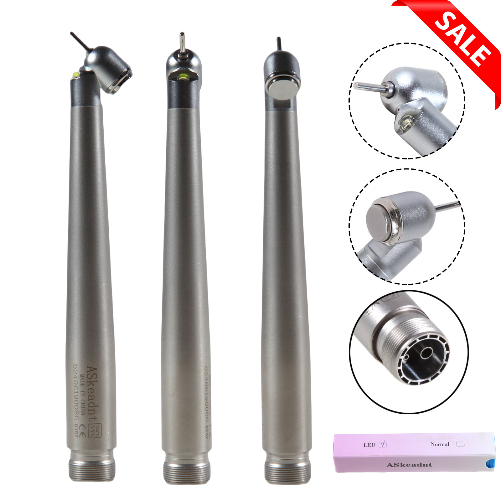 NSK Style Dental LED 45° Degree Surgical High Speed Handpiece Push Button 2 Hole