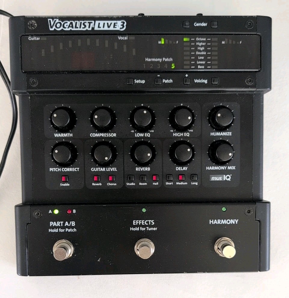 Digitech Vocalist Live 3 Vocal Multi Effects Processor Pedal + Power Supply