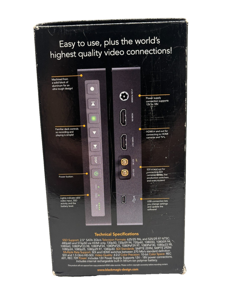 Blackmagic Design HyperDeck Shuttle SSD Field Recorder - PreOwned