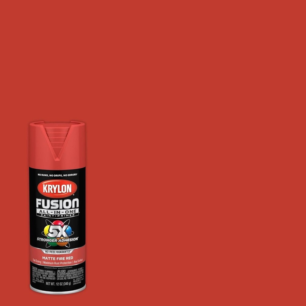 Multi-Surface Fire Red Spray Paint - 12 oz All-In-One Solution for Projects