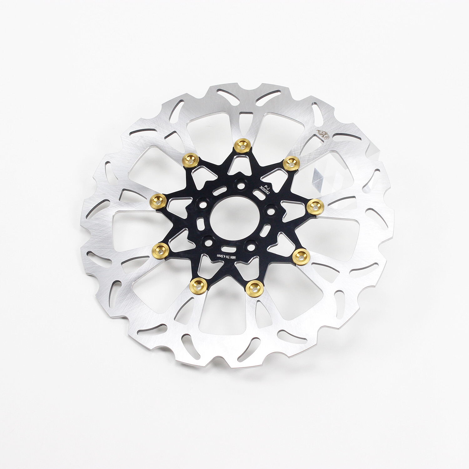 14" Big Black & Gold Front Brake Rotor for Harley 00-14 Dyna Softail 04-13 XL