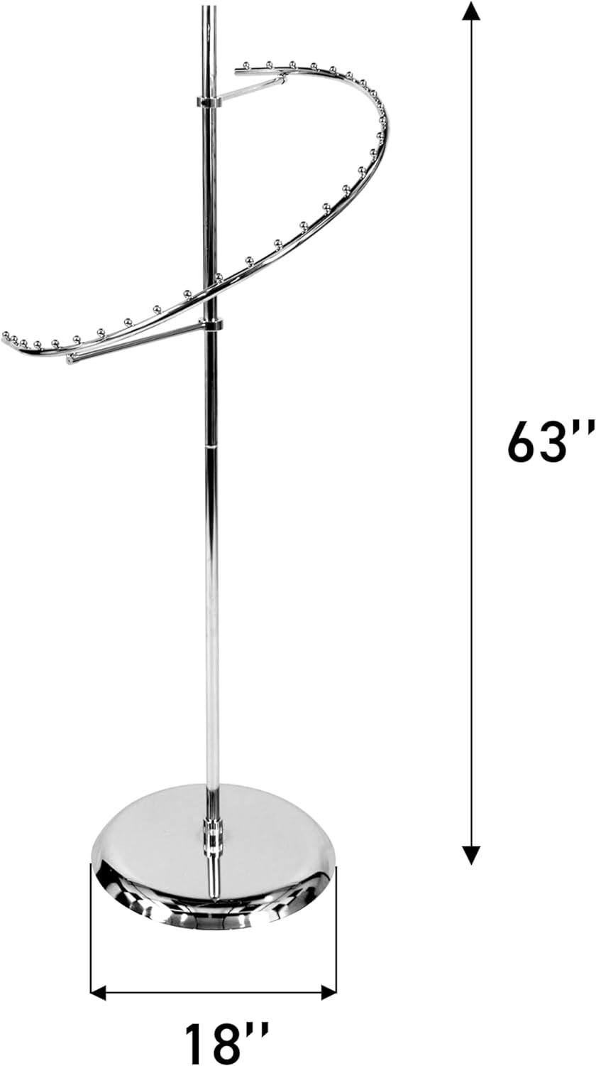Spiral Clothing Rack Chrome 29 Ball Garment Retail Display Store Fixture 63" H