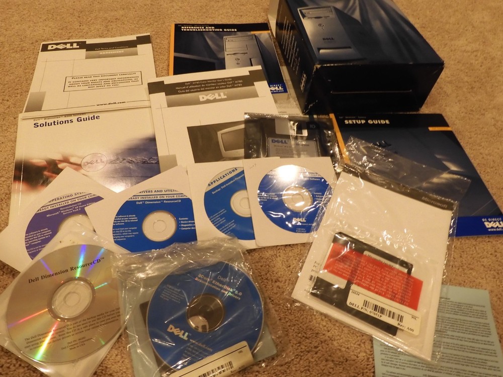 DELL DIMENSION COMPLETE COMPUTER BOX SET SETUP GUIDE RESOURCE SOFTWARE CD'S