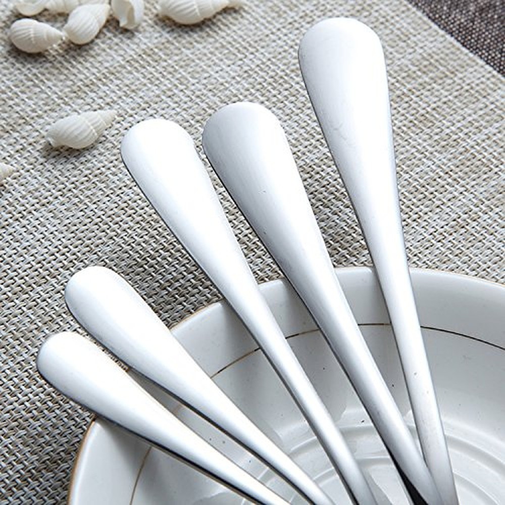 HornTide 6-Piece Dinner Spoon Set Table Spoon Flatware Stainless Steel Mirror...