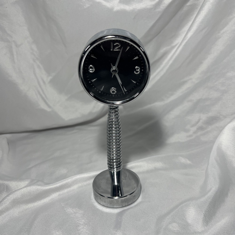 Novelty Spring Desk Clock 21.5cm Tested & Working Alarm Function Retro Style