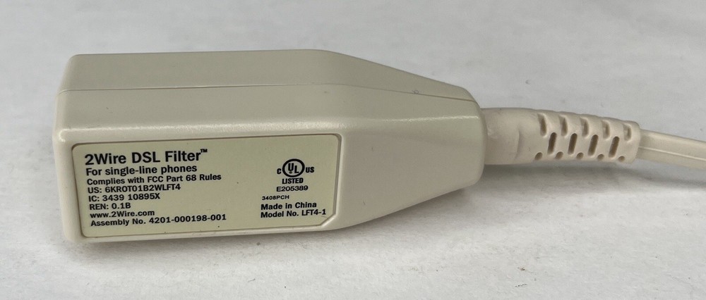 2 Wire DSL Filter For Single-line Phones Model LFT4-1